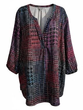 Catherines Tunic with Pink and Blue Accents 4X